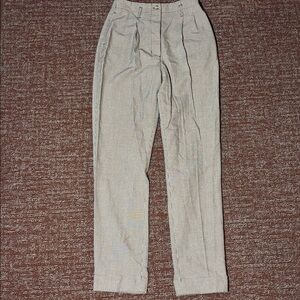 Vintage contemporary casuals high waisted straight leg cuffed trousers plaid